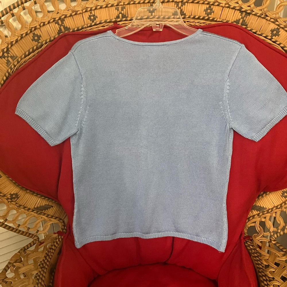 Talbots Blue Knit Top - Picture 2 of 4